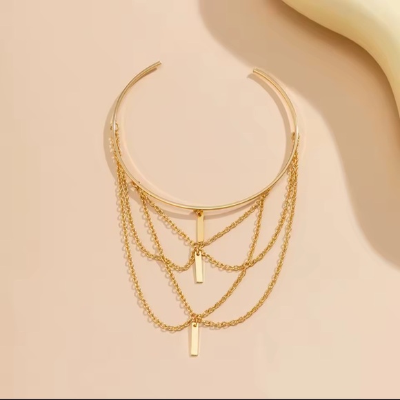 Gold Multi-Layer Chain Arm Cuff Bracelet ✨ - Picture 5 of 7